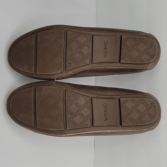 Vionic Debbie Metallic Leather Loafer Gold Size 9 - Picture 10 of 13
